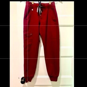 Women’s Figs Burgundy Zamora Jogger Scrub Pants XXS-P